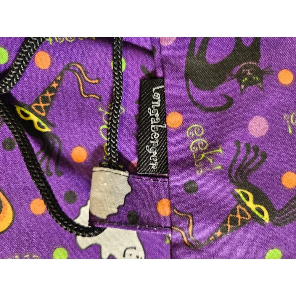 Longaberger Halloween Party Treat Bag Kids 4 Pack Purple Drawstring Fabric 23704